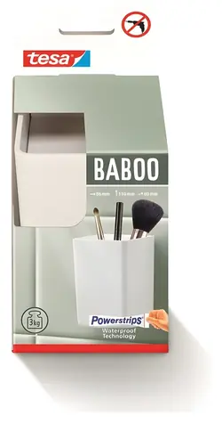 Tesa Baboo Box bílá / Úložný organizér / bez vrtání / 8,6 x 11 x 8 cm / plast