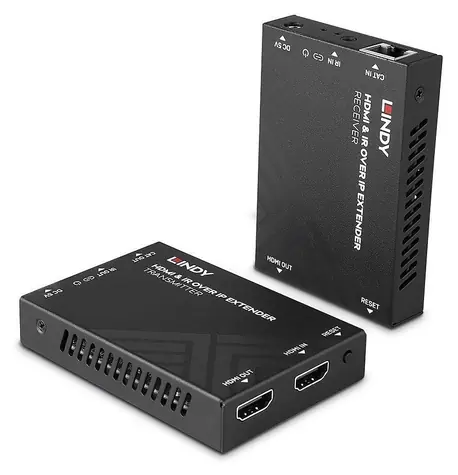 Lindy HDMI & IR over IP Extender / AV vysílač a přijímač / 1920×1080 px / 60 Hz / černá