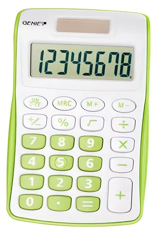 Genie 120 G zelená / Kalkulačka / Kapesní / 8místná / solární a bateriové napájení