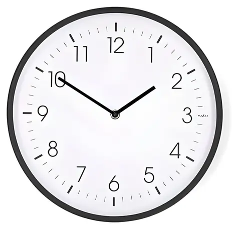 Nedis CLWA1226BK černá / Nástěnné hodiny / Průměr: 300 mm / Plast / Tichý pohyb