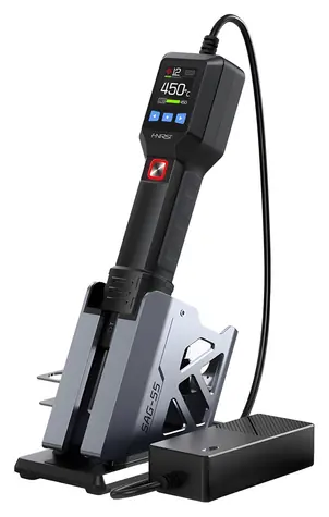 FNIRSI SAG-55 PLUS / Horkovzdušná pistole / 550 W / 100–450 °C / PID regulace teploty / LCD displej