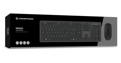 Conceptronic Bezdrátová klávesnice a myš IT černá / Sada klávesnice a myši / 2,4 GHz / 105 kláves / 1600 DPI