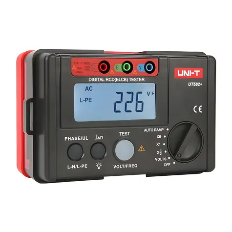 UNI-T UT582+ / Tester RCD / Zkušební proudy 10-500 mA / Měření napětí do 600 V / AUTO RAMP