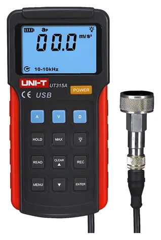 UNI-T UT315A / Vibrační tester / zrychlení 199,9 m/s2 / rychlost 19,99 cm/s / posuv 1,999 mm