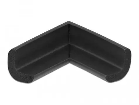 Delock Rohový chránič hran černý 56x56x22 mm / Ochranný roh / Samolepicí / PVC