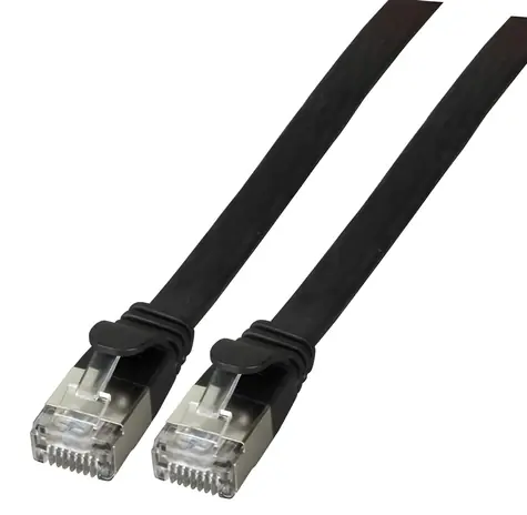 EFB Patch kabel plochý Cat6A U/FTP černá / Patch kabel / 1,5 m / RJ-45 / PVC