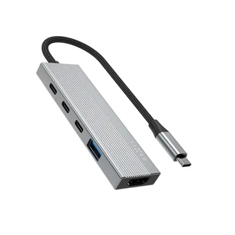 FIXED HUB Core vesmírně šedá / USB-C hub / 5v1 / HDMI 4K60Hz / USB-C PD 100W / hliníkové tělo