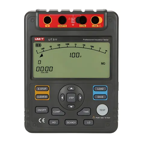 UNI-T UT511 / Měřič izolačního odporu / 1000 V / 10 G? / PI a DAR / paměť 18 měření