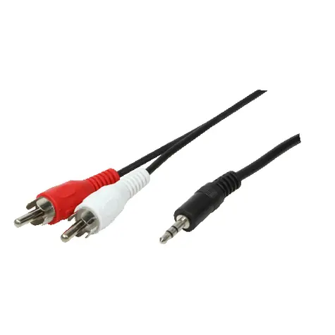 LogiLink audio kabel Jack 3,5 mm - 2x Cinch černý / Audio kabel / 5 m