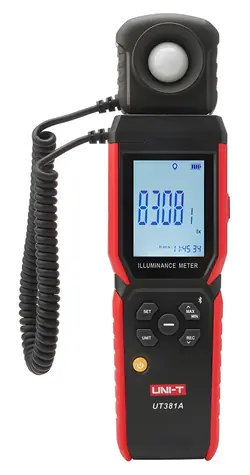 UNI-T UT381A / Luxmetr / 0-400 000 lx / Bluetooth / otočná sonda / záznam dat