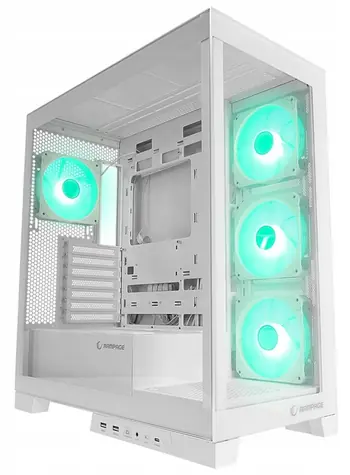 Rampage Hydra V2 bílá / Skříň / Akvárium design / 4x ARGB ventilátor