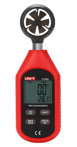 UNI-T UT363 / Anemometr / rychlost větru 0-30 m/s / teplota -10 až 50 °C / MAX/AVG