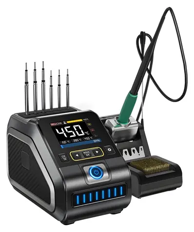 FNIRSI DWS-200 F / Pájecí stanice / 200 W / 100–450 °C / 2,8" TFT displej / PID regulace