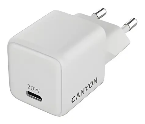 Canyon CU20C bílá / Nabíječka / GaN / 20W / 1x USB-C PD