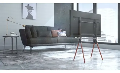 Techly 107241 vlašský ořech / Podlahový TV stojan / 49-70" / nosnost 40 kg / VESA do 600x400