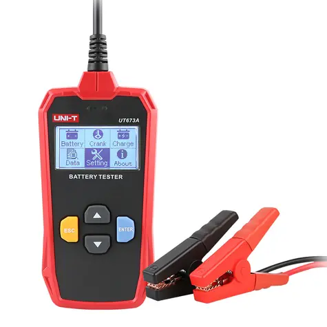 UNI-T UT673A / Tester autobaterií / 12V / 3-250 Ah / 4bodový Kelvinův test / LED indikace
