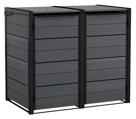Keter Hide Away šedá / Zahradní box na popelnice / 2× 240 l