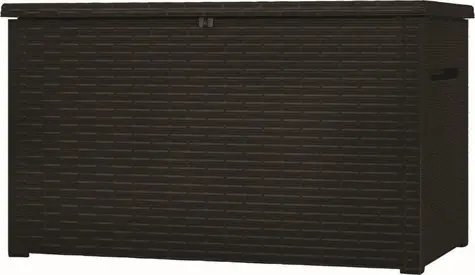 Keter Java 870L hnědý / Zahradní box / Ratanový vzhled / Objem 870 l