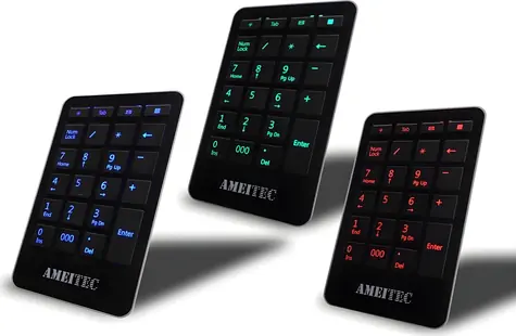 AMEI AM-KN101G zelená / Numerická klávesnice / USB / podsvícená / svinovací kabel