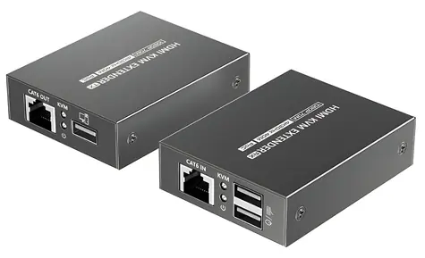 XtendLan HDMI extender 40 m / Vysílač a přijímač / 4K/2K/1080p po CAT6 / PoC / Přenos IR a USB (KVM)
