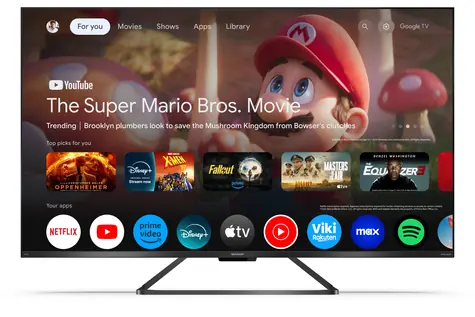 55" Sharp 55GR8265E černá / Televize / QLED / 4K UHD / 144Hz / Google TV / Dolby Atmos