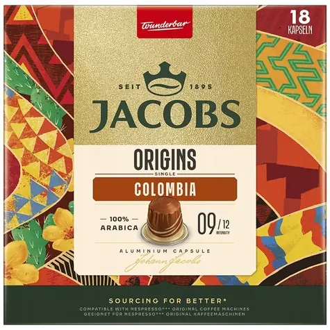 Jacobs Origins Colombia Nespresso 18 ks / Kapslová káva