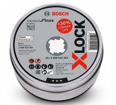 Bosch Standard for Inox / Řezný kotouč / X-LOCK / Inox