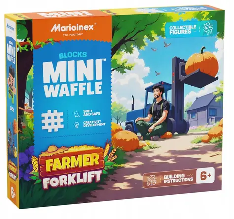 MARIOINEX Stavebnice Waffle Farmer - Vysokozdvižný vozík / 50 dílků