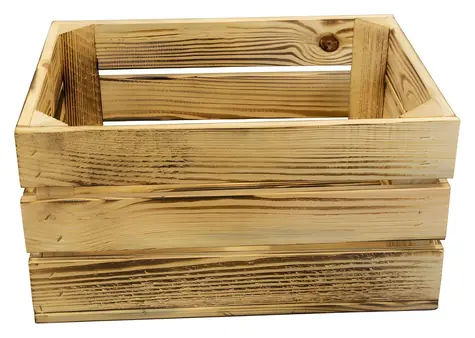Calter Dřevěná bedýnka opalovaná / Bedýnka / 40 x 30 x 21 cm / dřevo