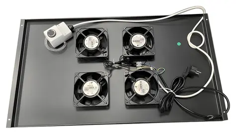 XtendLan Ventilace pro rozvaděč ECO 1000mm černá / Ventilace rozvaděče / 4x ventilátor / termostat