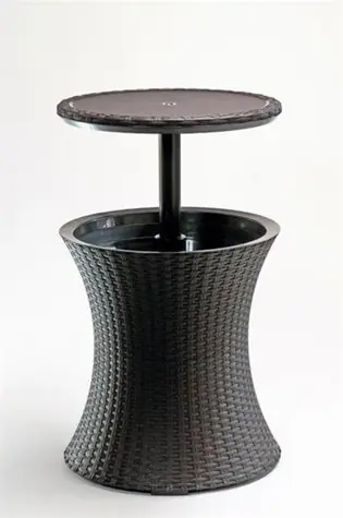 Keter Cool Bar Rattan whiskey hnědý / Zahradní stůl / Plastový