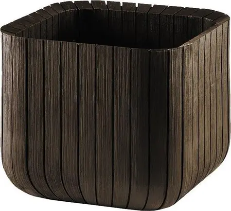 Keter Cube Planter S whiskey hnědá / Květináč / 29,5 x 29,5 x 29,5 cm