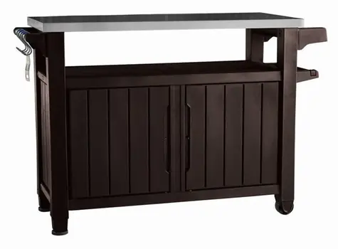 Keter UNITY XL 207L hnědý / Grilovací stolek / úložný prostor 207 l