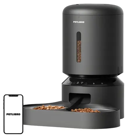 PETLIBRO Dávkovač krmiva Granary černá / Dvojitá miska / WiFi / 5 l