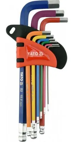 YATO YT-05632 / Sada klíčů imbus trubkových / 9 ks / 1,5-10 mm
