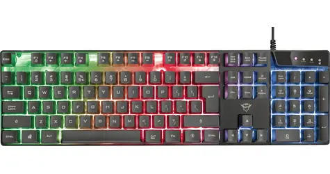 Trust GXT 835 Azor černá / Herní klávesnice / Podsvícená / ES layout / USB-A