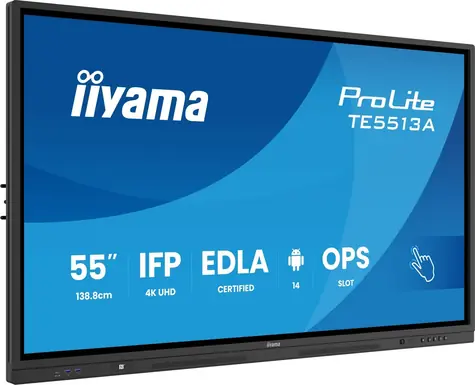 55" iiyama ProLite TE5513A-B2AG černá / Interaktivní displej / IPS / 4K UHD / dotyk 40b / Android 14