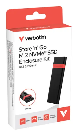 Verbatim Secure Enclosure Kit Keypad Access / Externí kryt pro M.2 NVMe SSD / USB-C / USB 3.2 Gen 2 / 10 Gb/s
