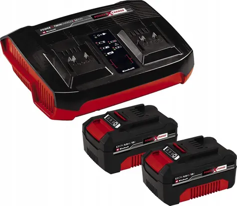Einhell PXC Twincharger Kit 4512112 / Sada nabíječka + akumulátory / 18V / 2x 4.0 Ah / Li-Ion