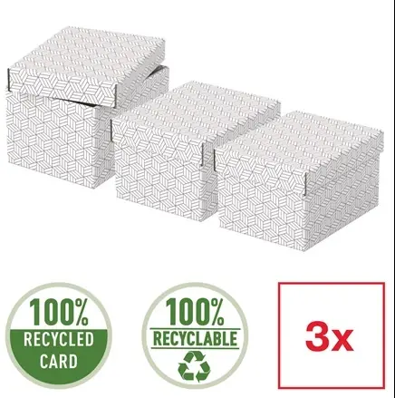 Esselte Home S bílá / Úložný box / sada 3 ks / lepenka