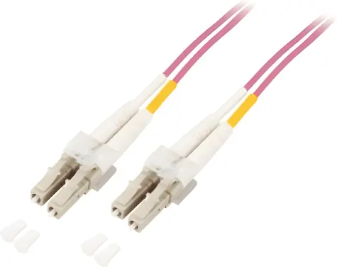 Mcab LWL patch kabel LC-LC 3m / Optický patch kabel / OM4 50/125 / LSZH / Duplex / fialová