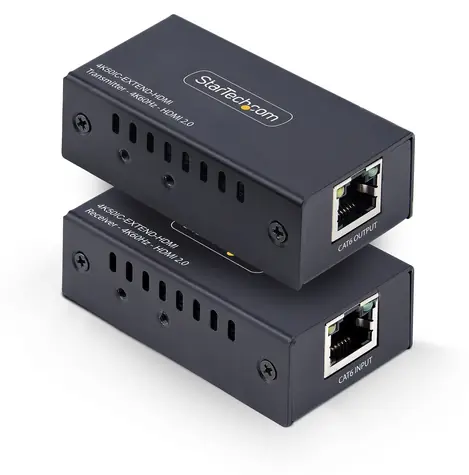 StarTech HDMI extender 4K 60Hz černá / HDMI extender / HDMI 2.0 / dosah 60 m / vysílač a přijímač