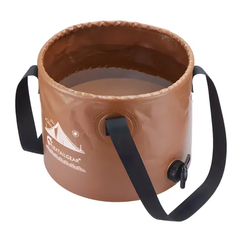 Flextail Flex Bucket hnědá / Skládací kbelík / 20 l / PVC / Vypouštěcí ventil