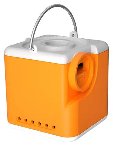 Flextail Nano Pump 5C1 oranžová / Přenosná vzduchová pumpa / tlak 4,5 kPa / průtok 200 l/min / LED svítilna
