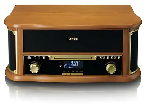Lenco TCD-2571 hnědá / Gramofon s rádiem a CD