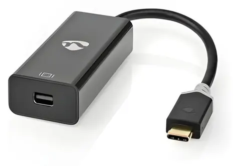 Nedis USB-C - Mini DisplayPort antracit / Redukce / USB 3.2 Gen 1 / Pozlacené konektory / 0,2 m