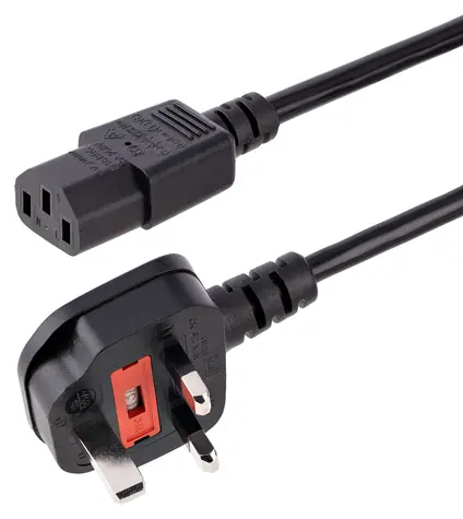 StarTech Power Cord UK Typ G - C13 3m černá / Napájecí kabel / Anglická koncovka / 250 V / 10 A