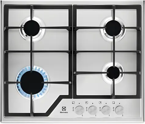 Electrolux EGS6426SX nerezová / Varná plynová deska / 60 cm / 4 hořáky