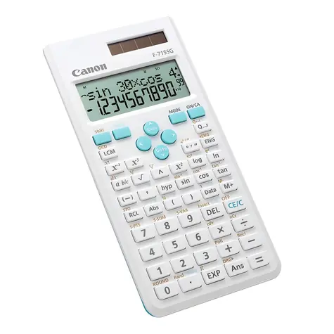 Canon F-715SG bílá, modrý kryt / Kalkulačka / vědecká / 12místná / solární a baterie