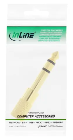 InLine Audio adaptér Jack 6,3 mm na Jack 3,5 mm zlacený / Adaptér / stereo